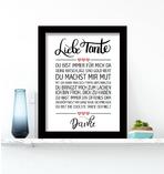 Liebe Tante gerahmter