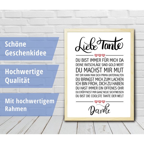 Liebe Tante gerahmter