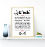 Liebe Tante gerahmter