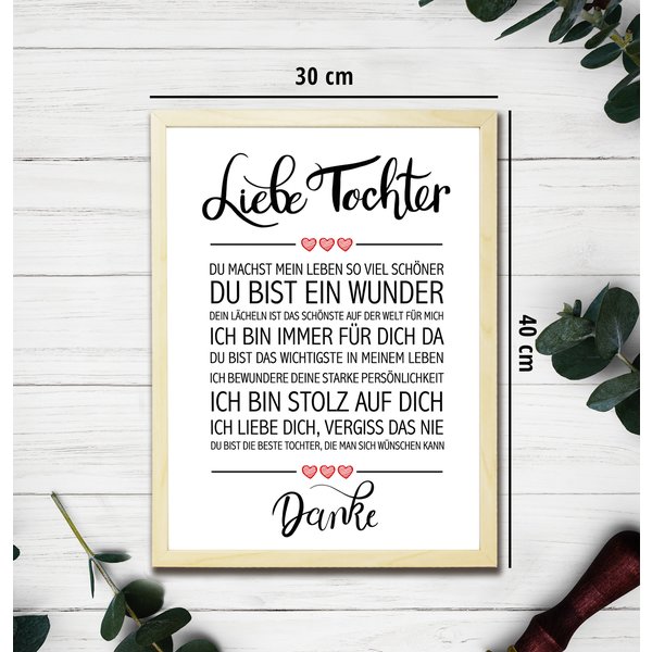 Liebe Tochter gerahmter