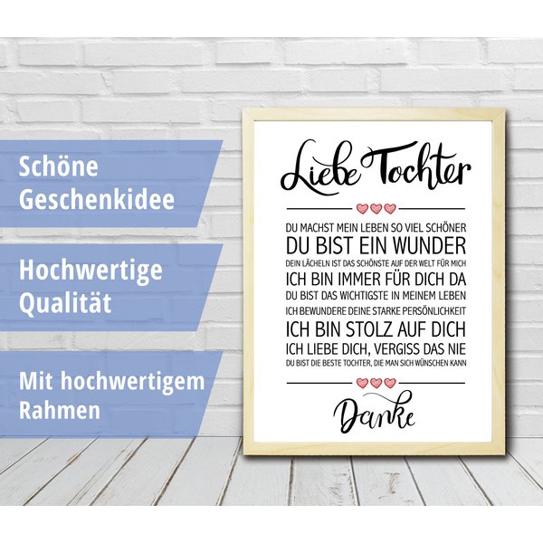 Liebe Tochter gerahmter