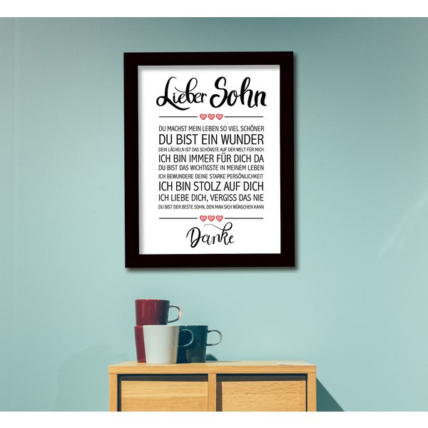 Lieber Sohn gerahmter