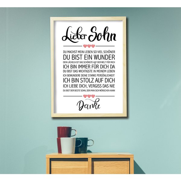 Lieber Sohn gerahmter