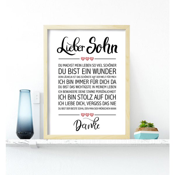 Lieber Sohn gerahmter