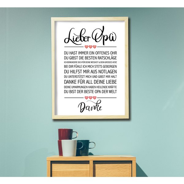 Lieber Opa gerahmter