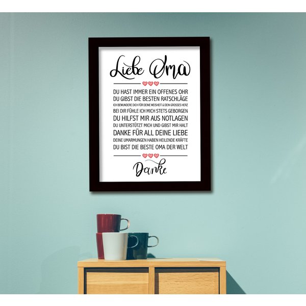 Liebe Oma gerahmter