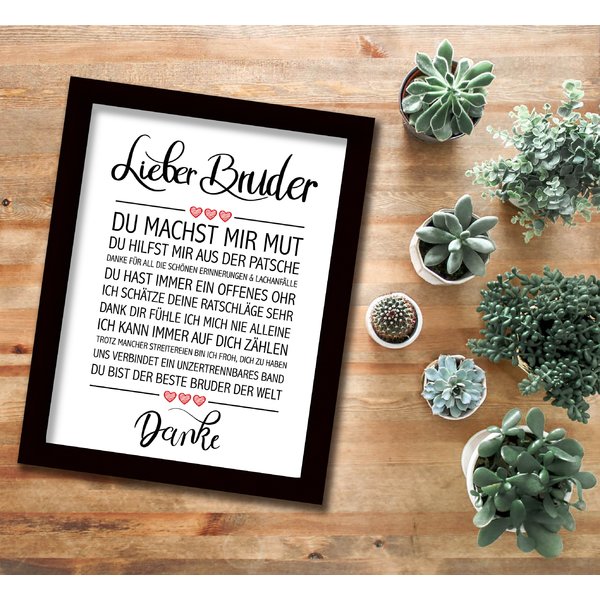 Lieber Bruder gerahmter
