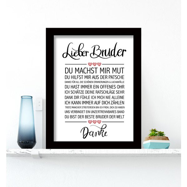 Lieber Bruder gerahmter