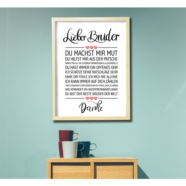 Lieber Bruder gerahmter
