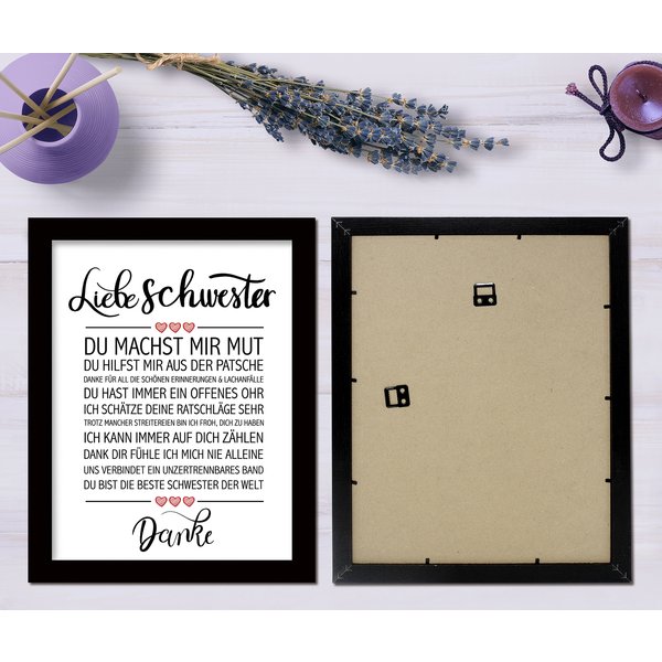 Liebe Schwester gerahmter