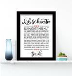 Liebe Schwester gerahmter