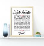 Liebe Schwester gerahmter