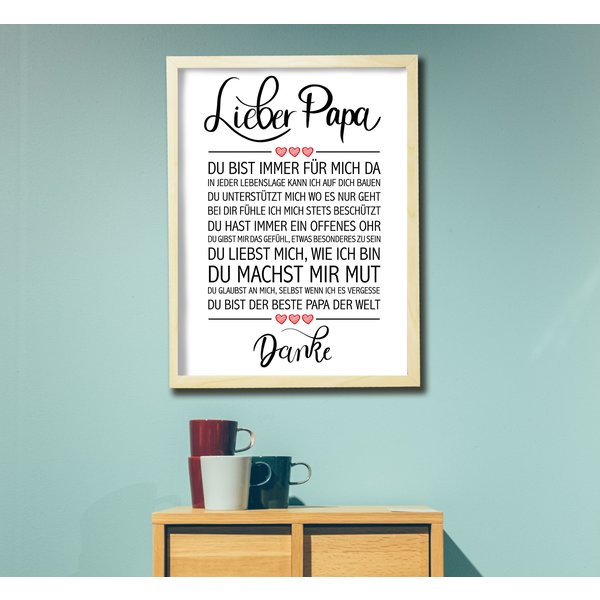 Lieber Papa gerahmter