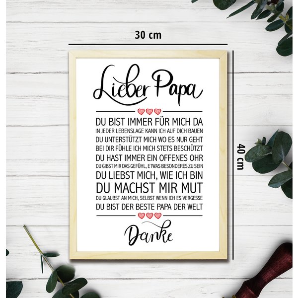 Lieber Papa gerahmter