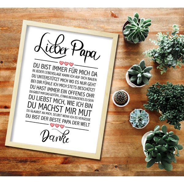 Lieber Papa gerahmter