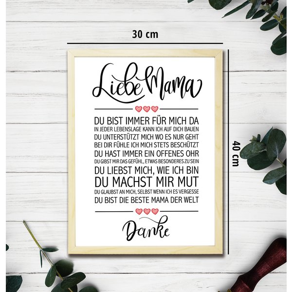 Liebe Mama gerahmter