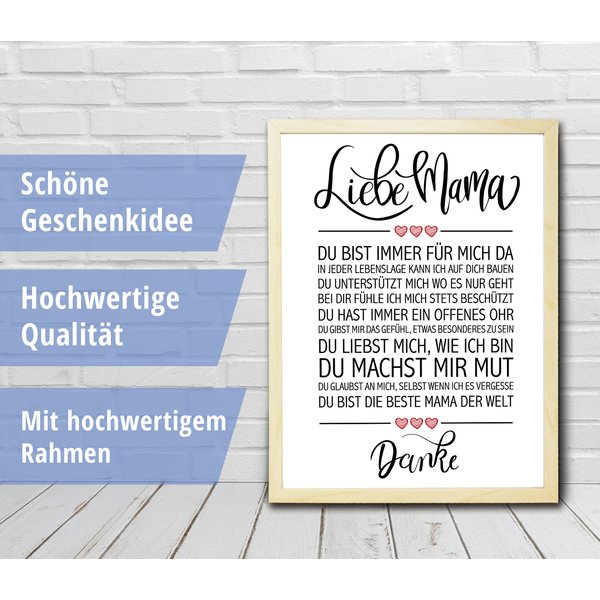 Liebe Mama gerahmter
