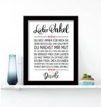 Lieber Onkel gerahmter