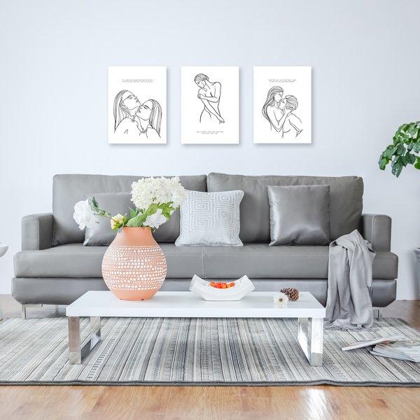 Line-Art Kunstdruck 3er-Set
