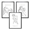 Line-Art Kunstdruck 3er-Set