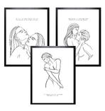 Line-Art Kunstdruck 3er-Set