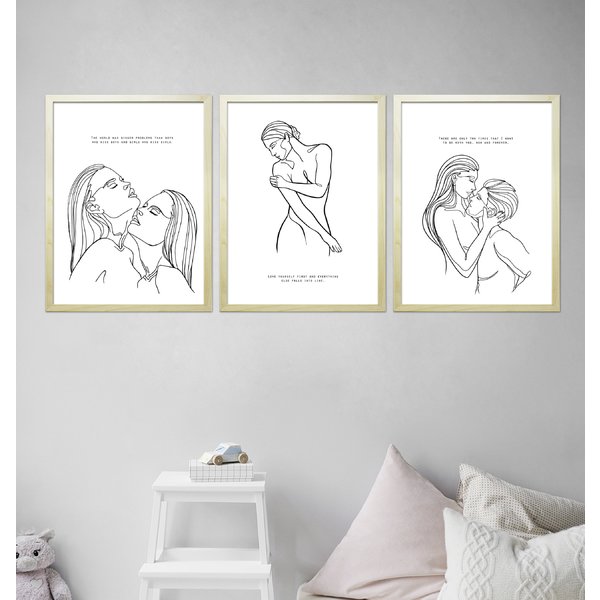 Line-Art Kunstdruck 3er-Set