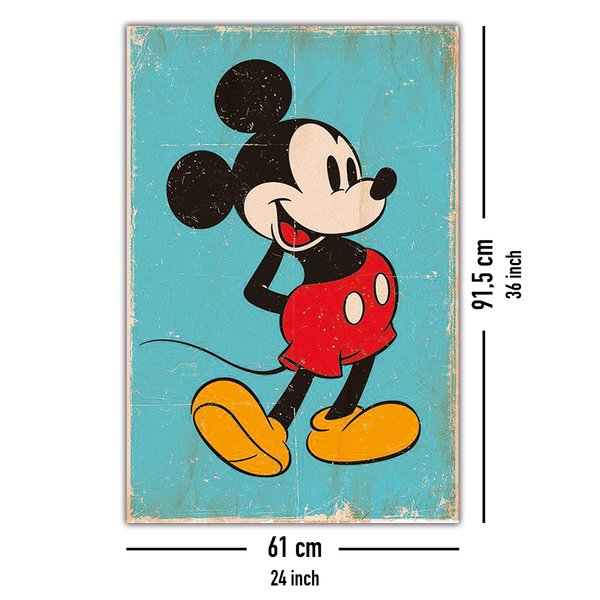 Mickey Mouse Poster Retro Blue