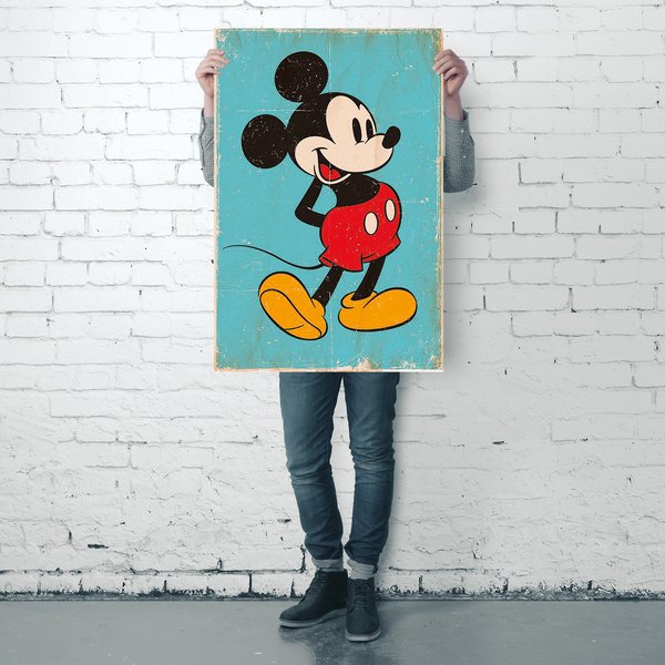 Mickey Mouse Poster Retro Blue