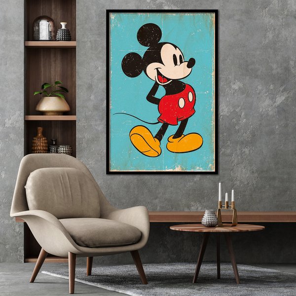 Mickey Mouse Poster Retro Blue