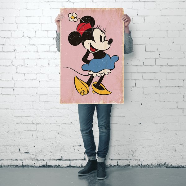 Minnie Mouse Poster Retro Pink
