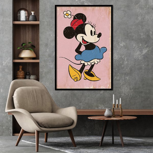 Minnie Mouse Poster Retro Pink