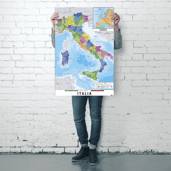 Mappa Italia Fisico Politico