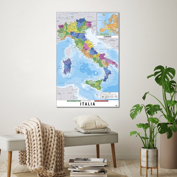 Mappa Italia Fisico Politico