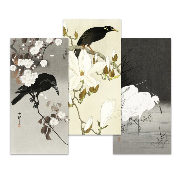 Ohara Koson Kunstdruck 3er-Set