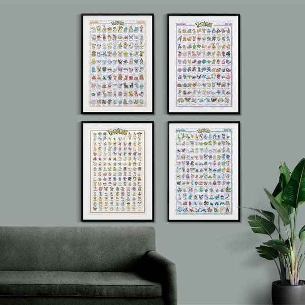 Pokemon Poster 4er-Set Region