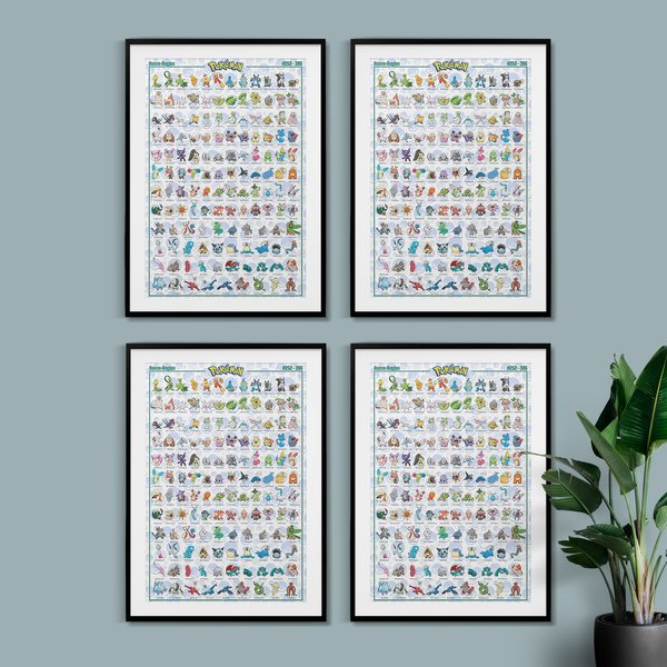 Pokemon Poster 4er-Set Region