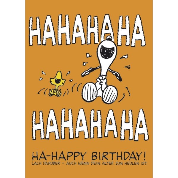 Peanuts Postkarte Ha-Ha-Happy