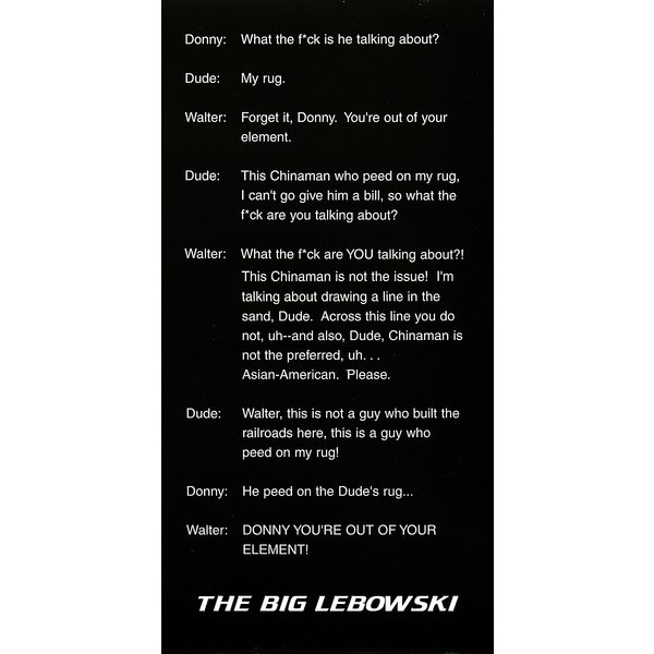 The Big Lebowski Poster Zitate