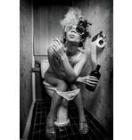Girl Sits In A Toilet Poster
