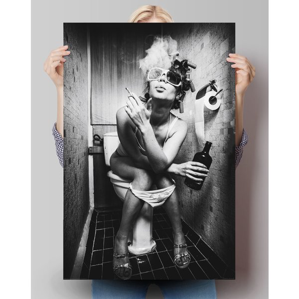 Girl Sits In A Toilet Poster