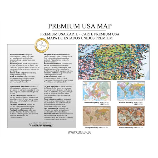 USA Karte Puzzle 2000 Teile