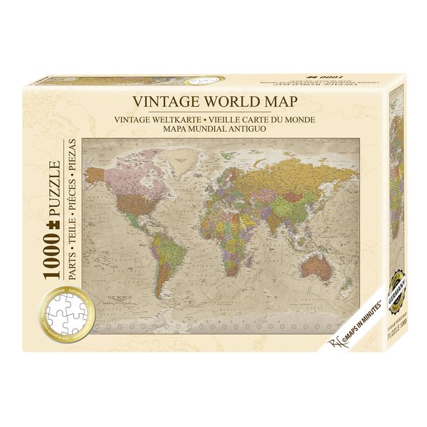 Vintage Weltkarte Puzzle