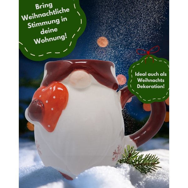 Wichtel Tasse 3D Rot Weiß