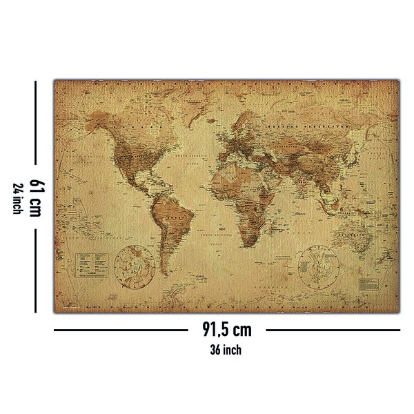 Weltkarte Poster Retro-Look