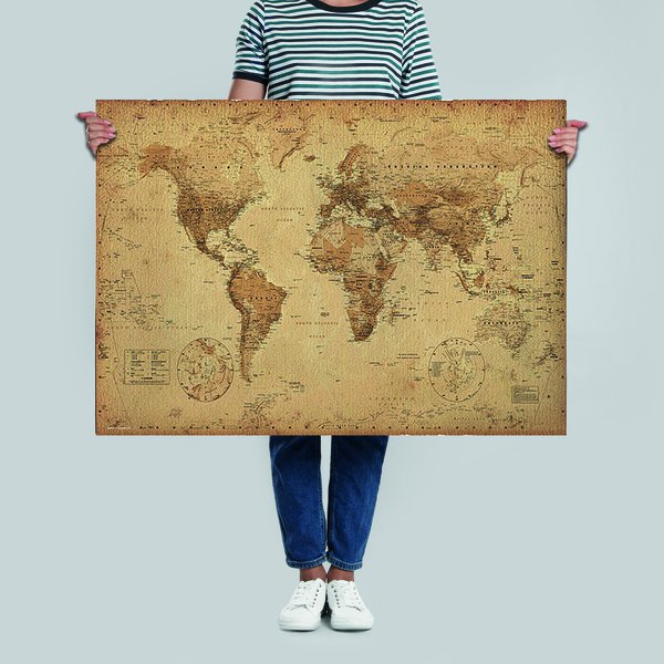 Weltkarte Poster Retro-Look