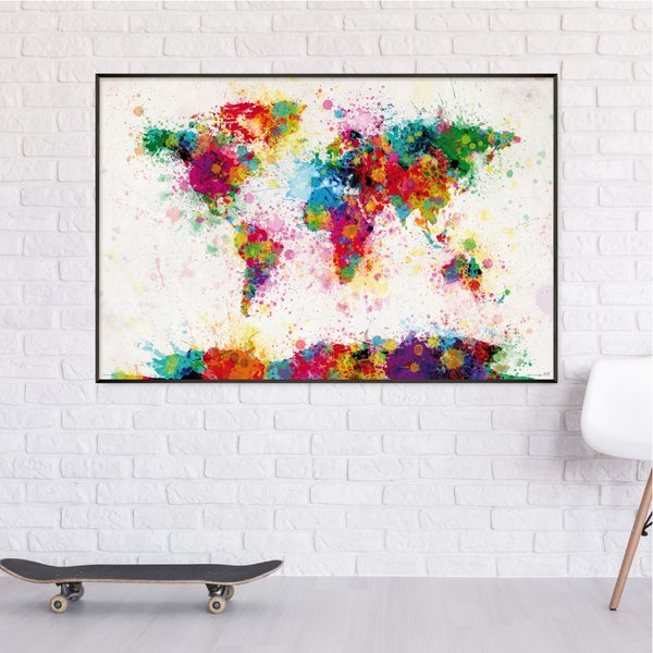 World Map Paint Drop Poster