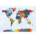 Watercolor World Map Poster